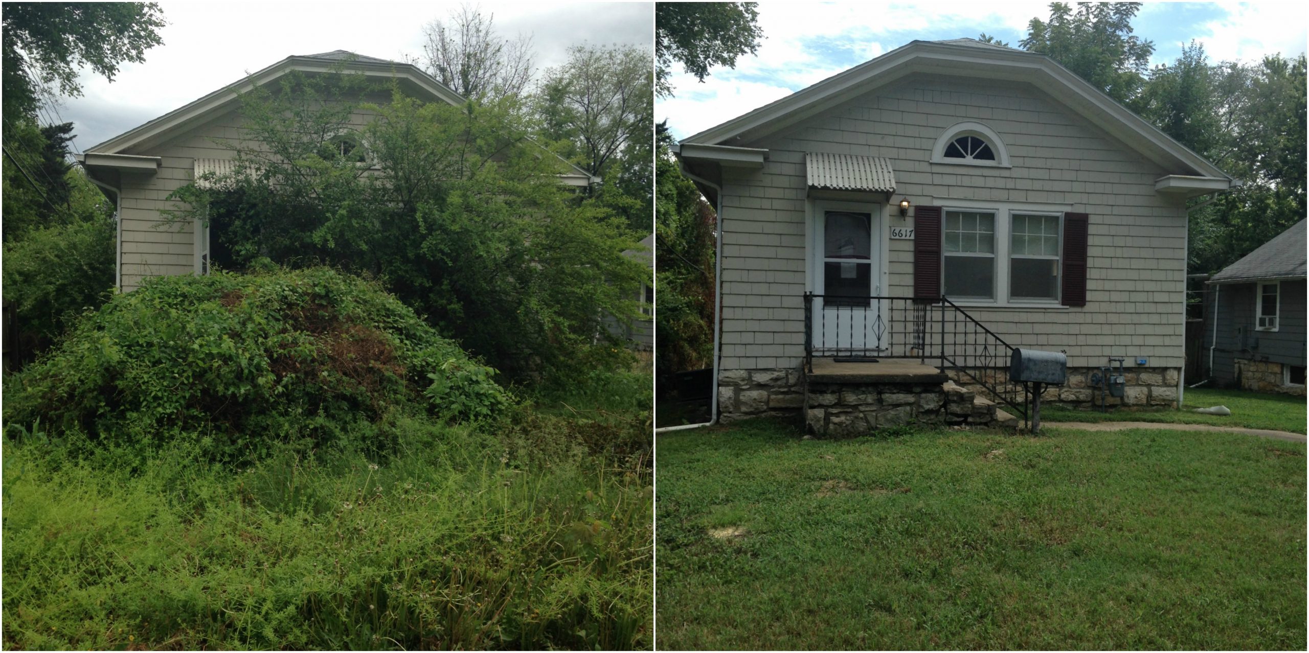 Exterior Before and After (Credit Legal Aid Team of Missouri)