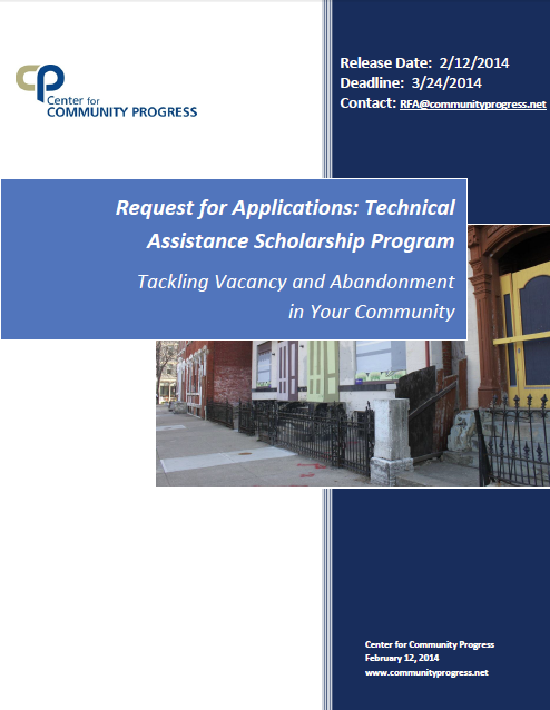 Technical Assistance Program to Advance New Solutions for Blighted Properties (Press Release)