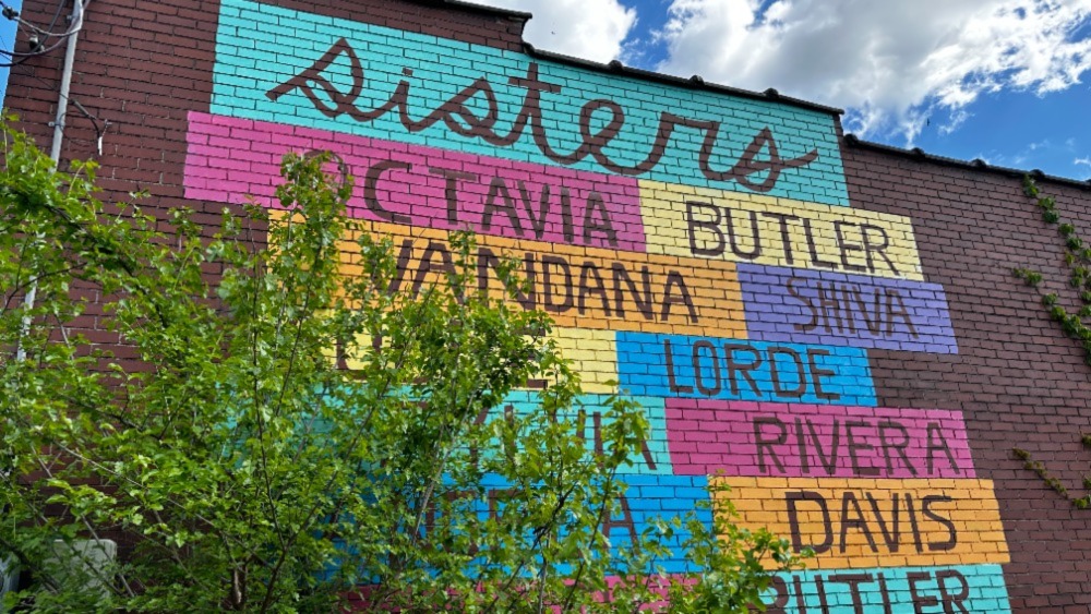 A new mural graces the side of the future General Sisters corner store.